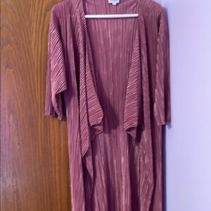 Lularoe Small Mauve Crinkle Material 3 quarter sleeve Cover Up Style